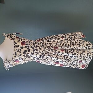 Dark Cottagecore Floral Midi Dress - Black and Red 40s 50s